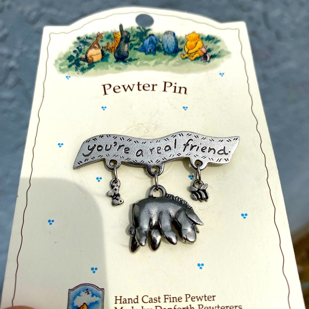 Disney Classic Winnie the Pooh Eeyore, Bee, & Bow Dangle Brooch Pin New NOS